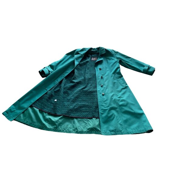 Vintage 1980s London Fog by Wamsutta Teal Trench Coat – Made in USA – Size 10P - Picture 5 of 16